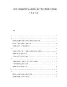2025中國碳纖維復(fù)合材料在航空航天領(lǐng)域應(yīng)用趨勢(shì)與挑戰(zhàn)分析