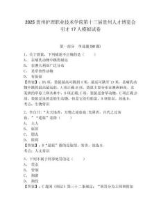 2025貴州護(hù)理職業(yè)技術(shù)學(xué)院第十三屆貴州人才博覽會(huì)引才17人模擬試卷及答案詳解（精選題）