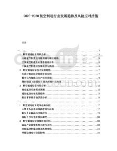 2025-2030航空制造行業發展趨勢及風險應對措施
