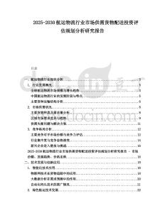 2025-2030航運物流行業市場供需貨物配送投資評估規劃分析研究報告