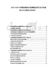 2025-2030中國椰油酰胺丙基磺酸鹽替代品市場威脅與行業(yè)壁壘分析報告