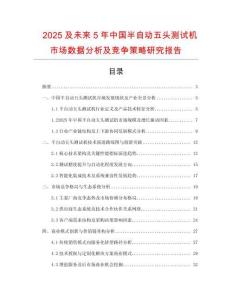 2025及未來(lái)5年中國(guó)半自動(dòng)五頭測(cè)試機(jī)市場(chǎng)數(shù)據(jù)分析及競(jìng)爭(zhēng)策略研究報(bào)告