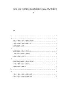 2025全球云計(jì)算服務(wù)市場(chǎng)滲透率及商業(yè)模式創(chuàng)新報(bào)告