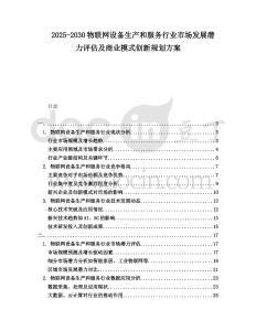 2025-2030物聯網設備生產和服務行業市場發展潛力評估及商業模式創新規劃方案