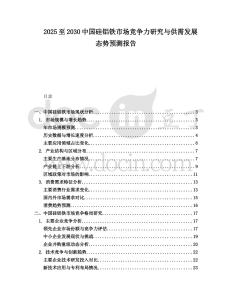 2025至2030中國硅鋁鐵市場競爭力研究與供需發(fā)展態(tài)勢預(yù)測報告