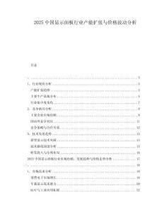 2025中國顯示面板行業產能擴張與價格波動分析