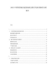 2025中國智慧城市建設現(xiàn)狀及數(shù)字化轉型路徑分析報告