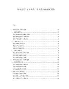 2025-2030玻璃陶瓷行業(yè)消費(fèi)趨勢研究報告