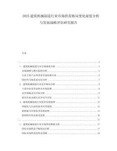 2025建筑機(jī)械制造行業(yè)市場供需格局變化深度分析與發(fā)展戰(zhàn)略評估研究報(bào)告