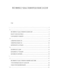 聚合物鋰離子電池正負極材料技術創新方向分析
