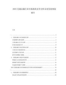 2025交通運(yùn)輸行業(yè)市場(chǎng)現(xiàn)狀競(jìng)爭(zhēng)分析未來(lái)發(fā)展規(guī)劃報(bào)告