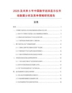 2025及未来5年中国数字巡回显示仪市场数据分析及竞争策略研究报告