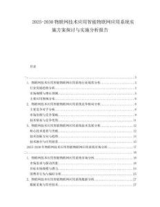 2025-2030物聯(lián)網(wǎng)技術(shù)應(yīng)用智能物聯(lián)網(wǎng)應(yīng)用系統(tǒng)實(shí)施方案探討與實(shí)施分析報告