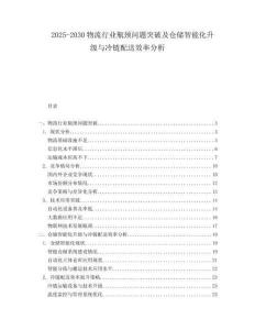 2025-2030物流行業瓶頸問題突破及倉儲智能化升級與冷鏈配送效率分析