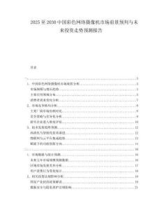 2025至2030中國彩色網絡攝像機市場前景預判與未來投資走勢預測報告