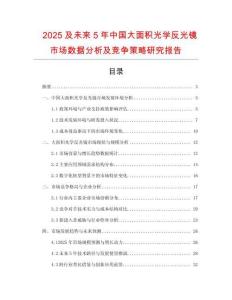 2025及未來5年中國大面積光學反光鏡市場數(shù)據(jù)分析及競爭策略研究報告