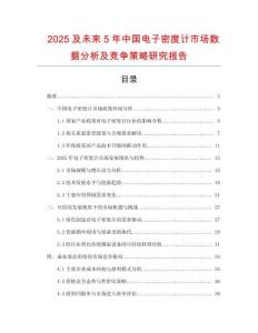 2025及未來5年中國電子密度計市場數據分析及競爭策略研究報告