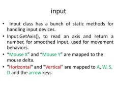 《Unity虛擬現(xiàn)實(shí)技術(shù)及其應(yīng)用》 課件 5 input