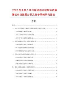 2025及未來5年中國迷你半球型彩色攝像機市場數據分析及競爭策略研究報告