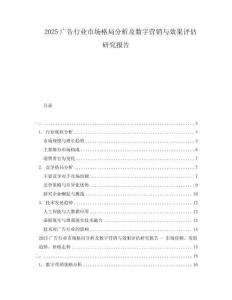 2025廣告行業(yè)市場(chǎng)格局分析及數(shù)字營(yíng)銷(xiāo)與效果評(píng)估研究報(bào)告