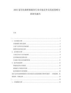 2025家用電器維修服務(wù)行業(yè)市場(chǎng)競(jìng)爭(zhēng)及發(fā)展策略分析研究報(bào)告