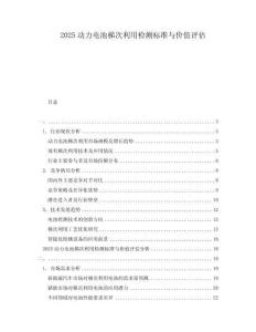 2025動力電池梯次利用檢測標準與價值評估