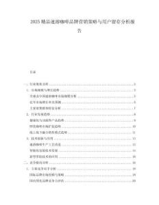 2025精品速溶咖啡品牌營銷策略與用戶留存分析報(bào)告