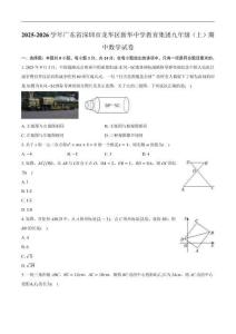 广东省深圳市龙华区新华中学教育集团2025-2026学年九年级上学期期中数学试卷（含答案）