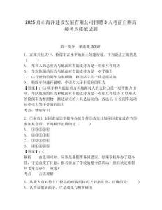 2025舟山海洋建设发展有限公司招聘3人考前自测高频考点模拟试题及答案详解（夺冠）