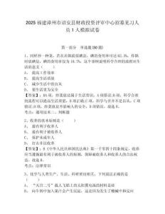 2025福建漳州市詔安縣財(cái)政投資評審中心招募見習(xí)人員1人模擬試卷及參考答案詳解（綜合題）