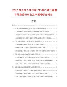 2025及未來(lái)5年中國(guó)PE-聚乙烯開(kāi)塞露市場(chǎng)數(shù)據(jù)分析及競(jìng)爭(zhēng)策略研究報(bào)告