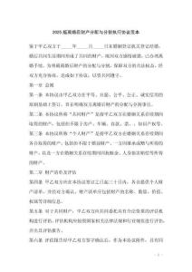 2025版離婚后財產(chǎn)分配與分割執(zhí)行協(xié)議范本