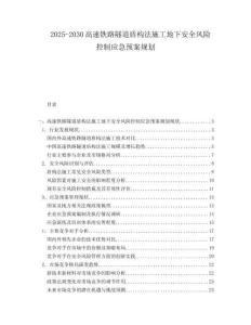 2025-2030高速鐵路隧道盾構(gòu)法施工地下安全風(fēng)險(xiǎn)控制應(yīng)急預(yù)案規(guī)劃
