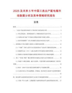 2025及未來5年中國三表出戶配電箱市場數據分析及競爭策略研究報告
