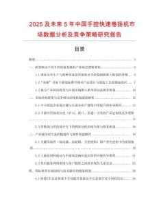 2025及未来5年中国手控快速卷扬机市场数据分析及竞争策略研究报告