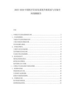 2025-2030中國醫(yī)療信息化系統(tǒng)升級需求與市場空間預(yù)測報(bào)告