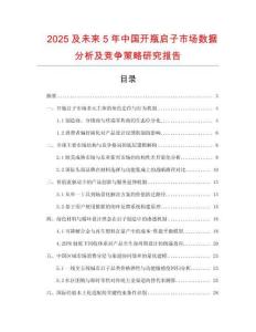 2025及未來5年中國開瓶啟子市場數據分析及競爭策略研究報告