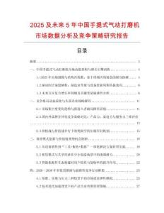 2025及未來5年中國手提式氣動打磨機市場數(shù)據(jù)分析及競爭策略研究報告