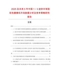 2025及未來5年中國1／3迷你半球型彩色攝像機市場數據分析及競爭策略研究報告