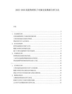 2025-2030高能物理粒子對撞實(shí)驗(yàn)數(shù)據(jù)分析方法