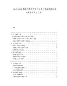 2025-2030斯洛伐克醫(yī)藥中間體出口市場(chǎng)法律服務(wù)補(bǔ)充分析規(guī)劃方案