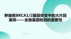 卵巢癌BRCA12基因突變中的大片段重排全面基因檢測的重要性