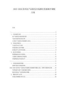 2025-2030蘇州農(nóng)產(chǎn)品批發(fā)市場攤位資源順序調(diào)配方案