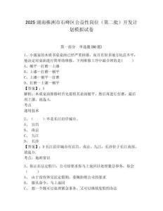 2025湖南株洲市石峰区公益性岗位（第二批）开发计划模拟试卷及答案详解一套