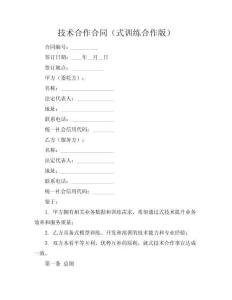 AI技術(shù)合作合同（生成式AI訓(xùn)練合作版）