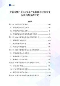 智能沙袋行業2026年產業發展現狀及未來發展趨勢分析研究