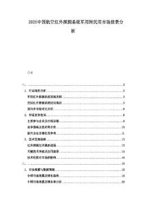 2025中國航空紅外探測系統軍用轉民用市場前景分析