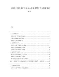2025中國公益廣告基金會傳播效果評估與創(chuàng)新策略報告