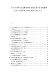 2025-2030圣多美和普林西比羽毛球產(chǎn)業(yè)基礎(chǔ)條件分析及國際比賽訓(xùn)練基地建設(shè)研究規(guī)劃