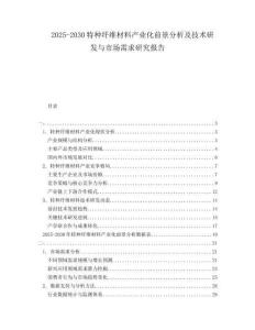 2025-2030特種纖維材料產(chǎn)業(yè)化前景分析及技術(shù)研發(fā)與市場(chǎng)需求研究報(bào)告